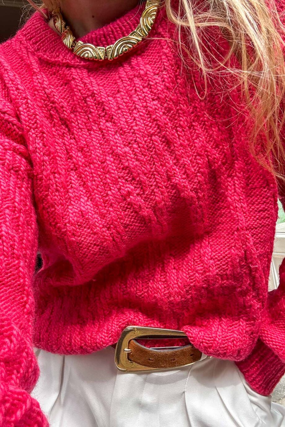 The lovely fussia handmade Parisian knit