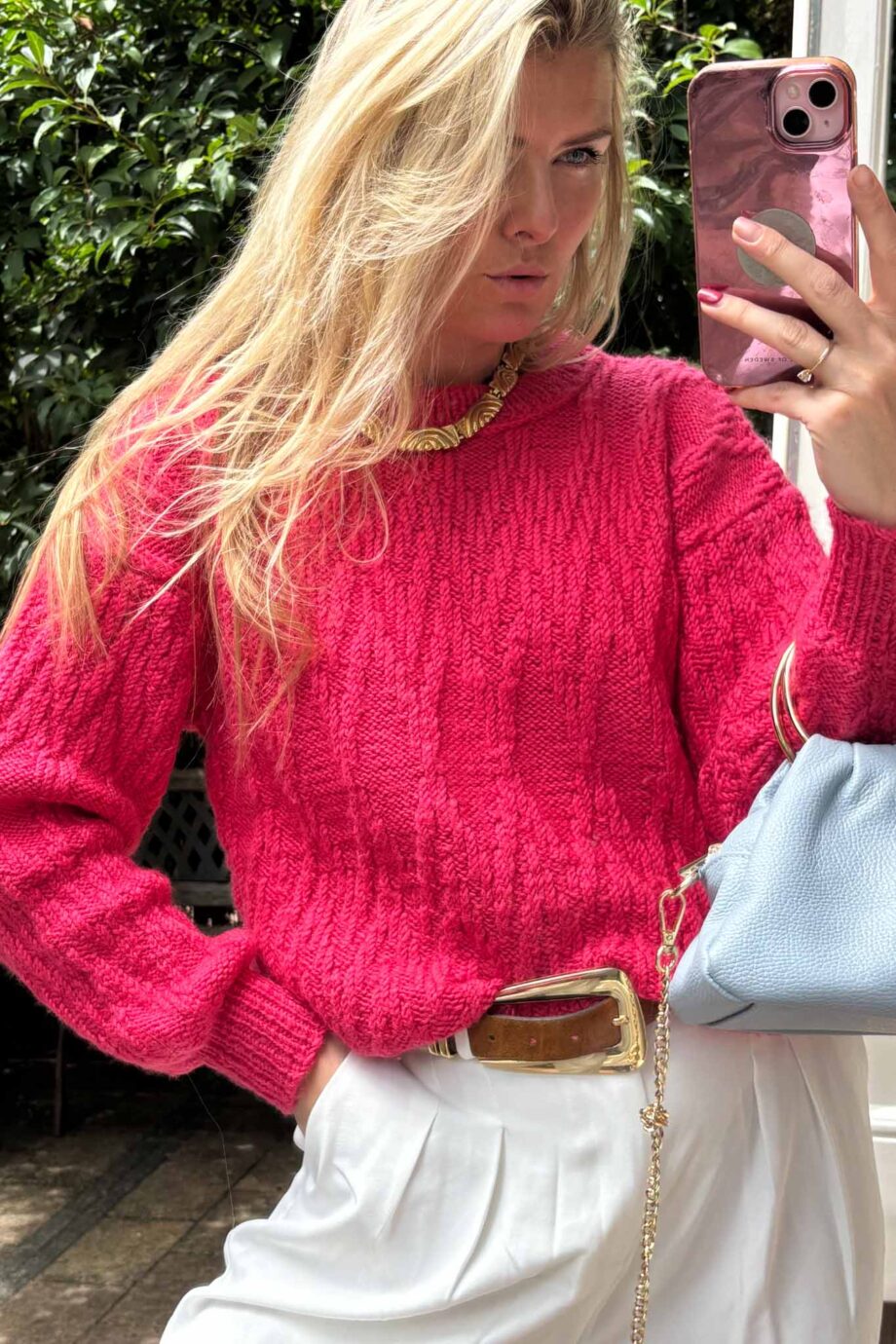 The lovely fussia handmade Parisian knit