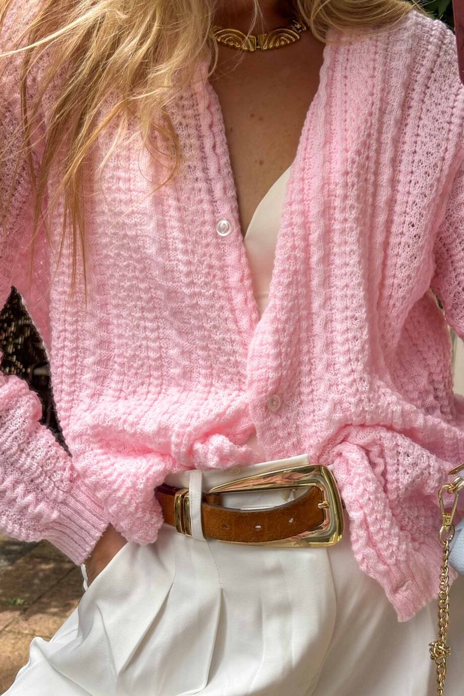 The pink dreamers summer cardigan from Italy