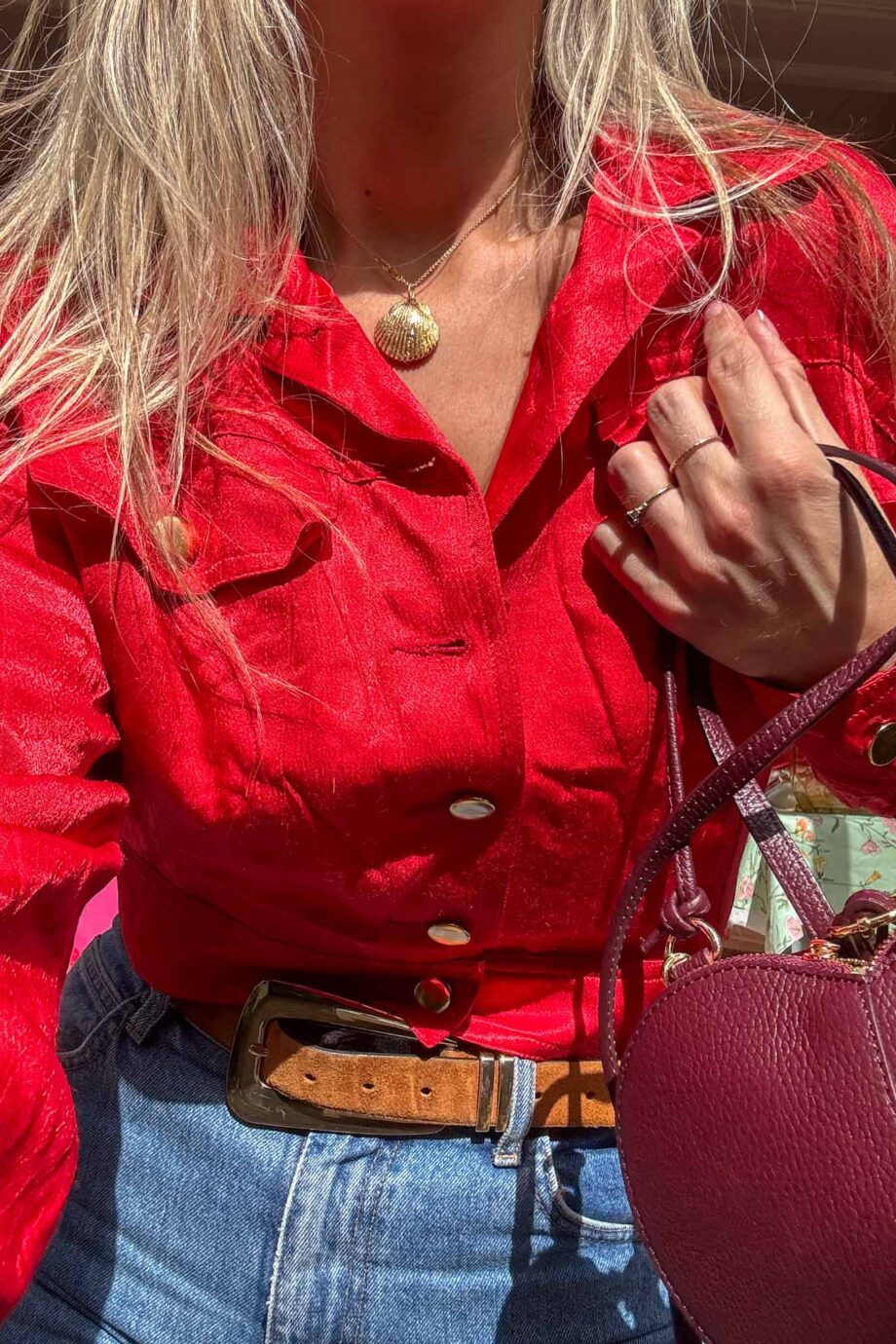 Red Heart Leather Bag from Italia