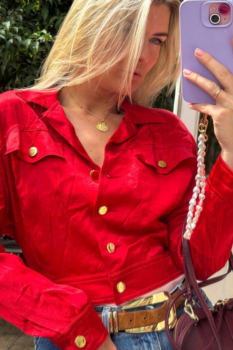 The romance red satin jacket