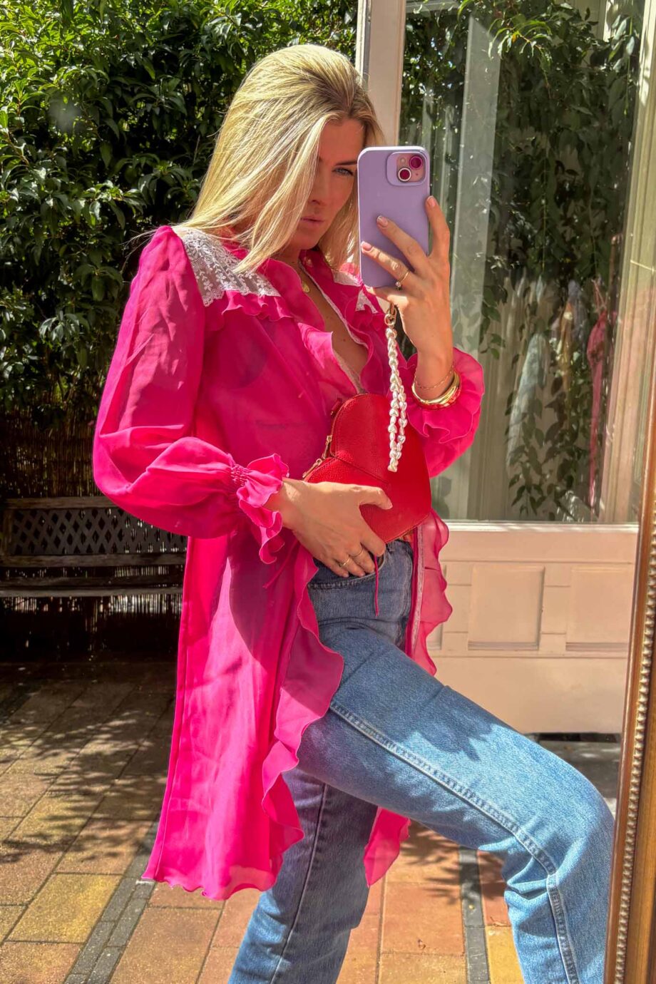 The Fuchsia day dreamer lace Kaftan