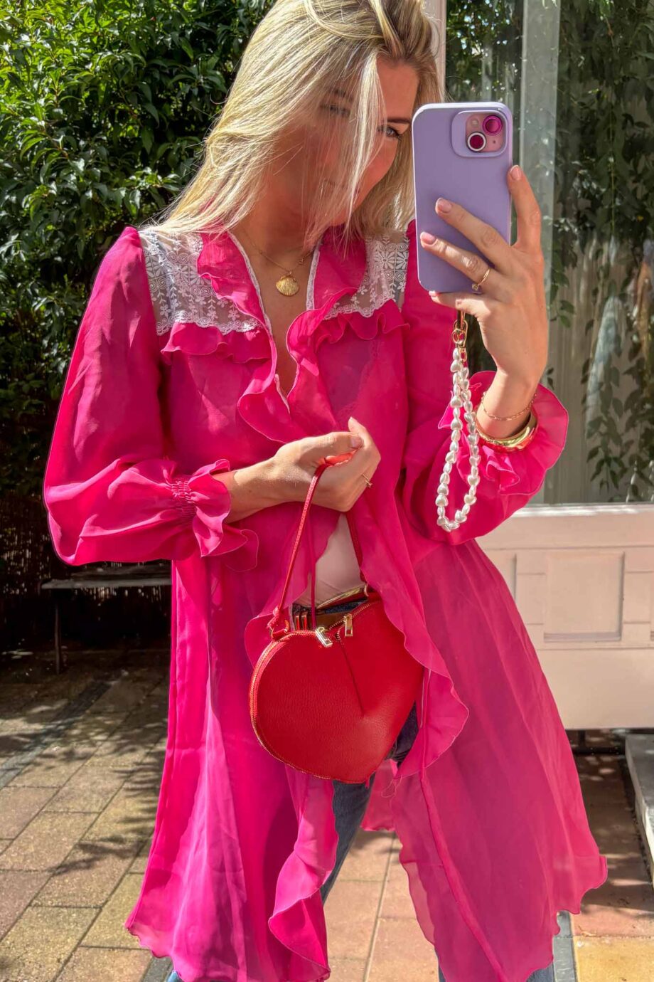 The Fuchsia day dreamer lace Kaftan