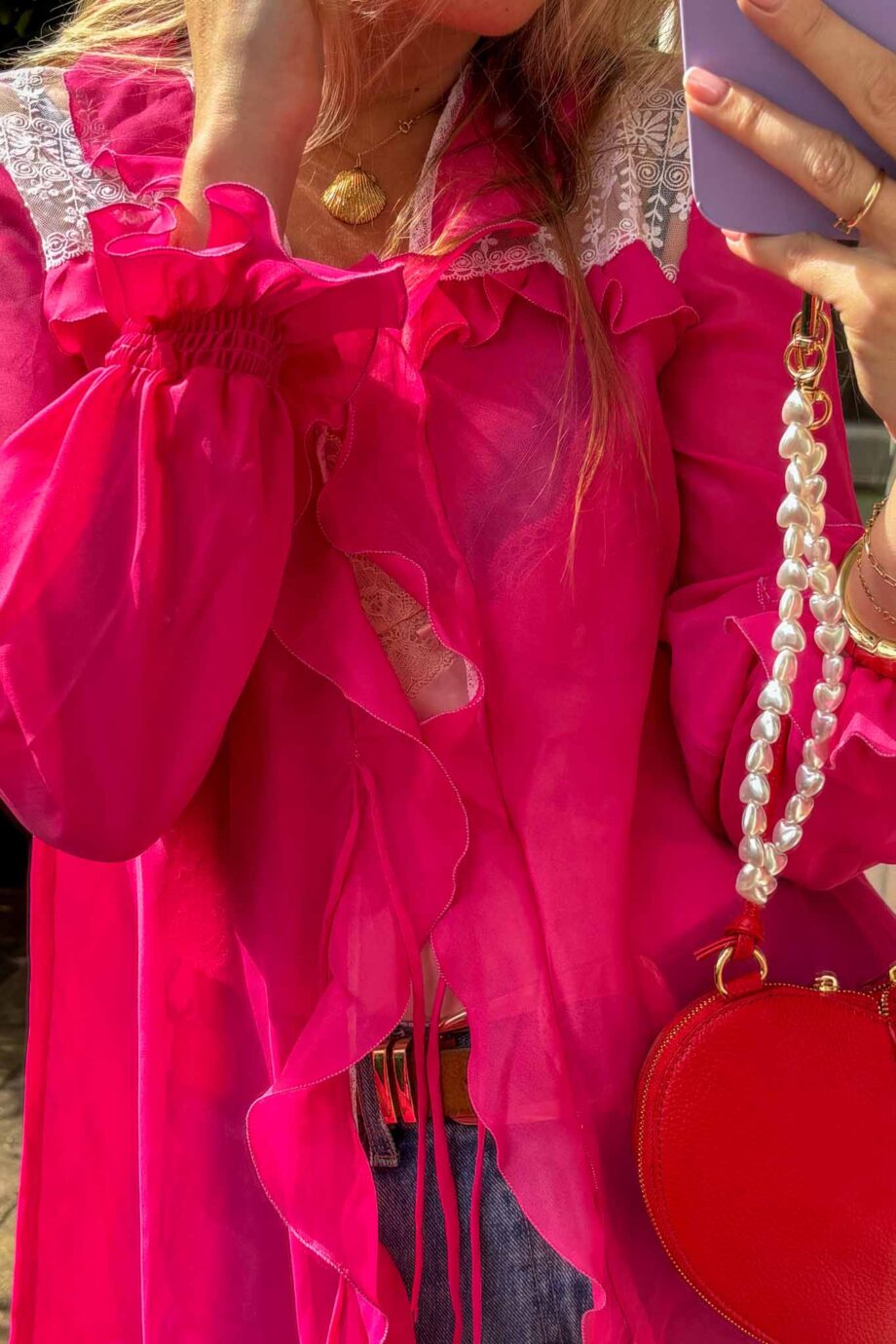 The Fuchsia day dreamer lace Kaftan