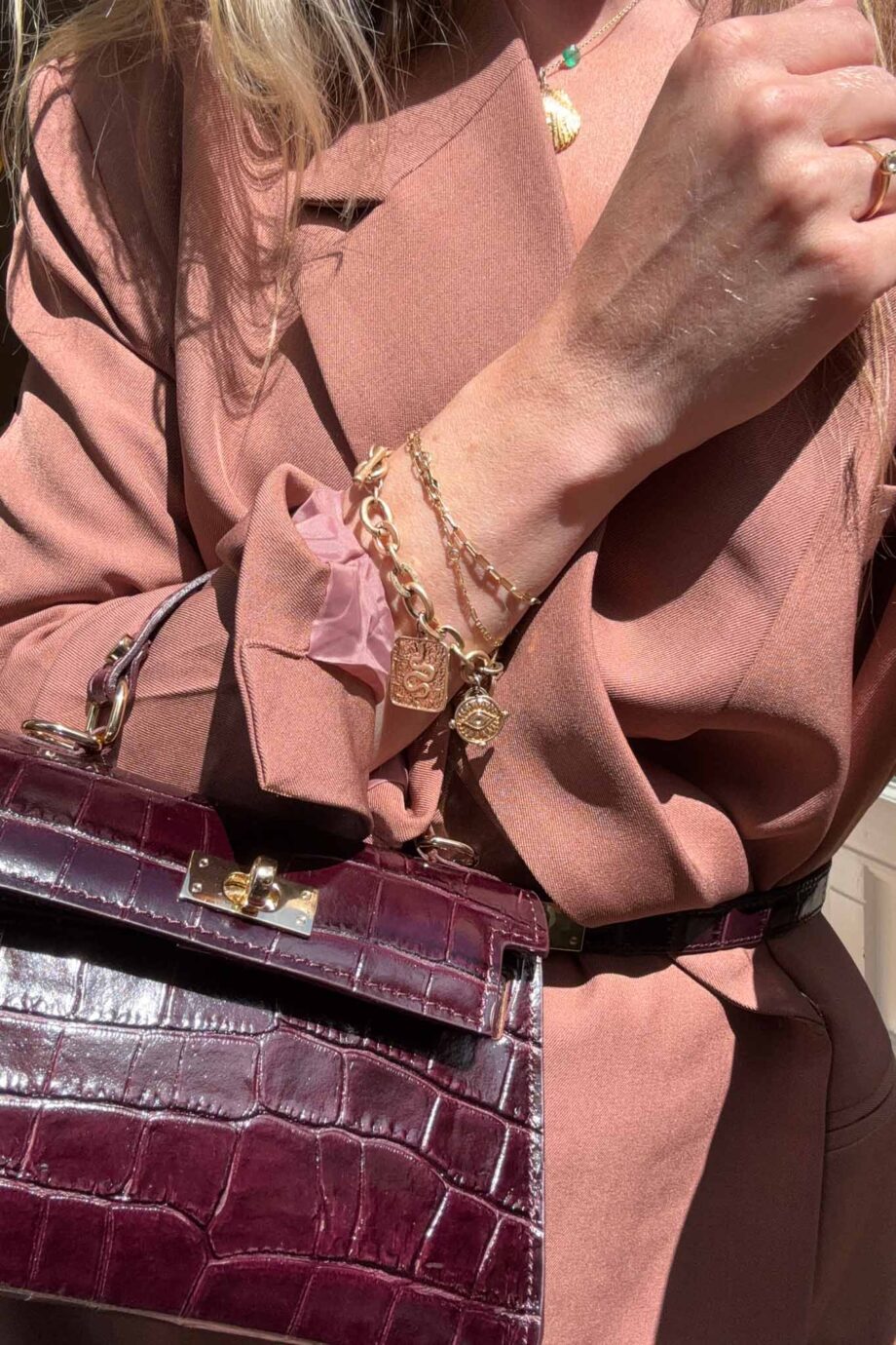 Stunning Italian terracotta pink suit