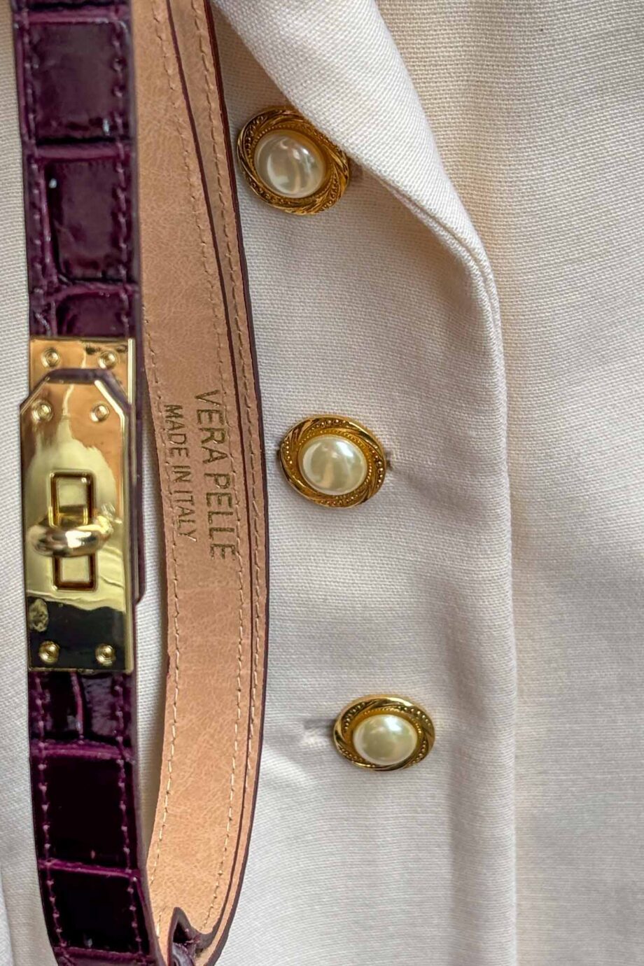 Italian Burgundy leather Croco Belt