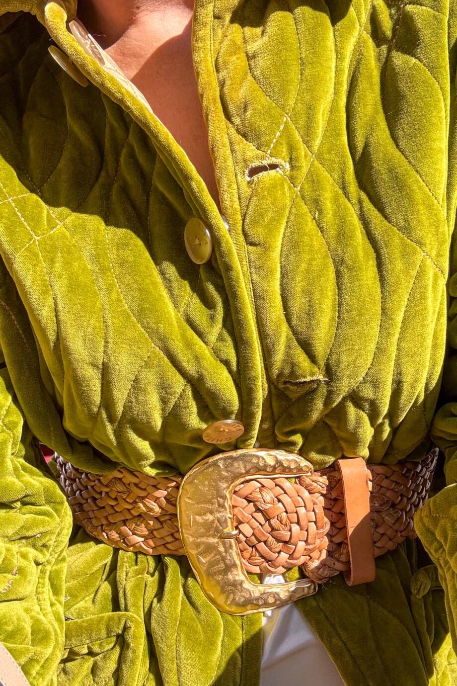 The Golden olive gem velvet jacket