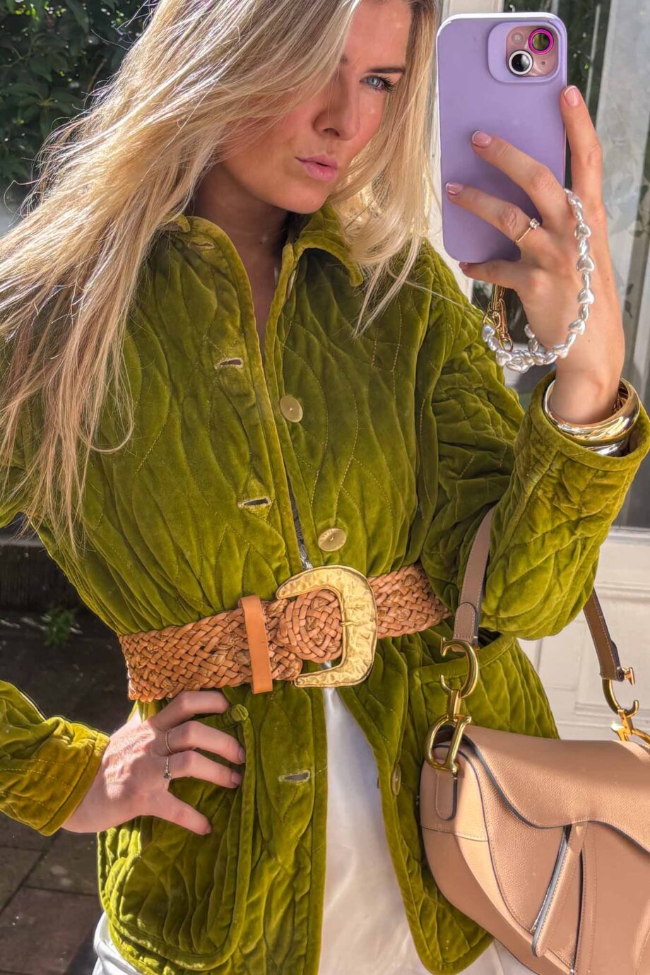 The Golden olive gem velvet jacket