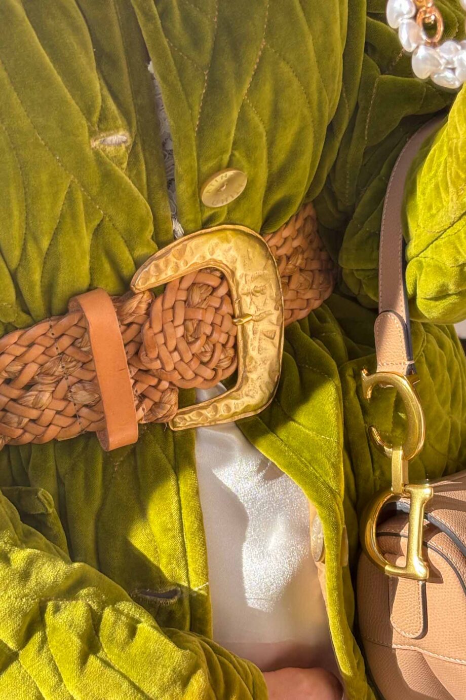 The Golden olive gem velvet jacket