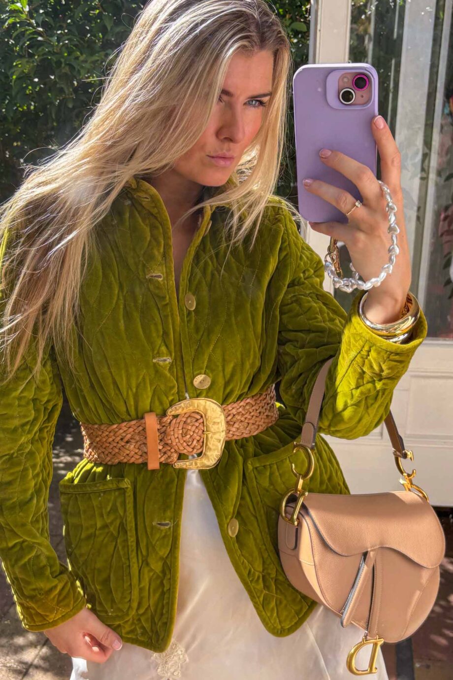 The Golden olive gem velvet jacket