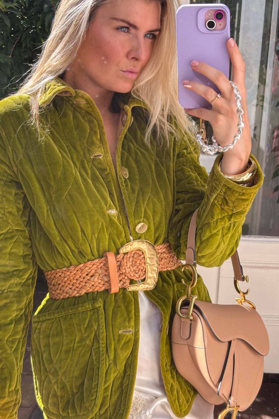The Golden olive gem velvet jacket