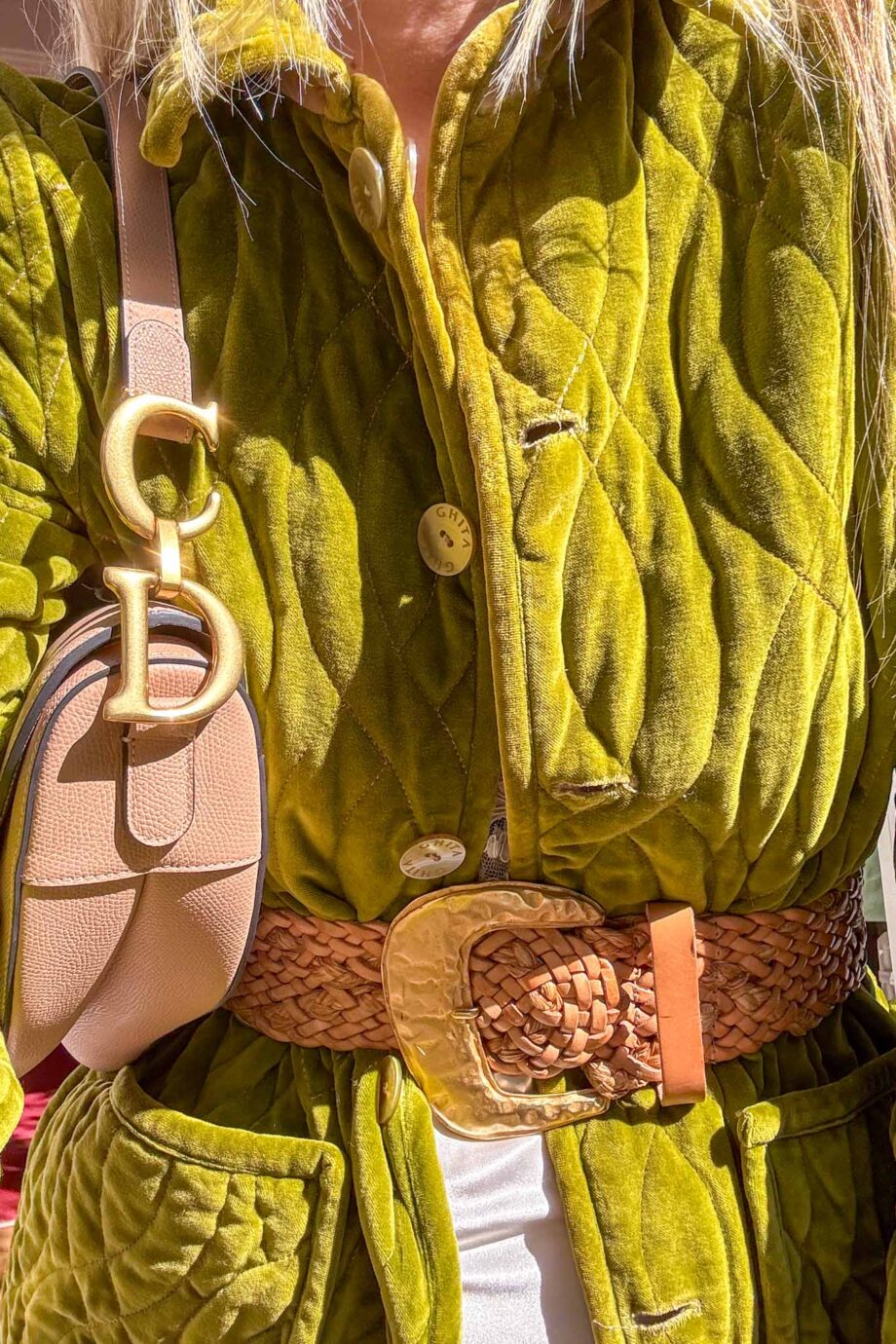 The Golden olive gem velvet jacket