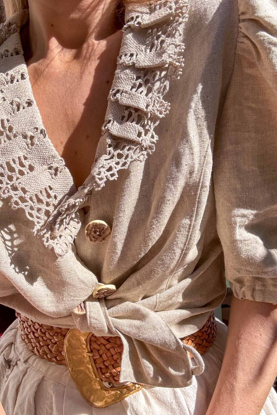 The Riviera blouse linen embroidered blouse