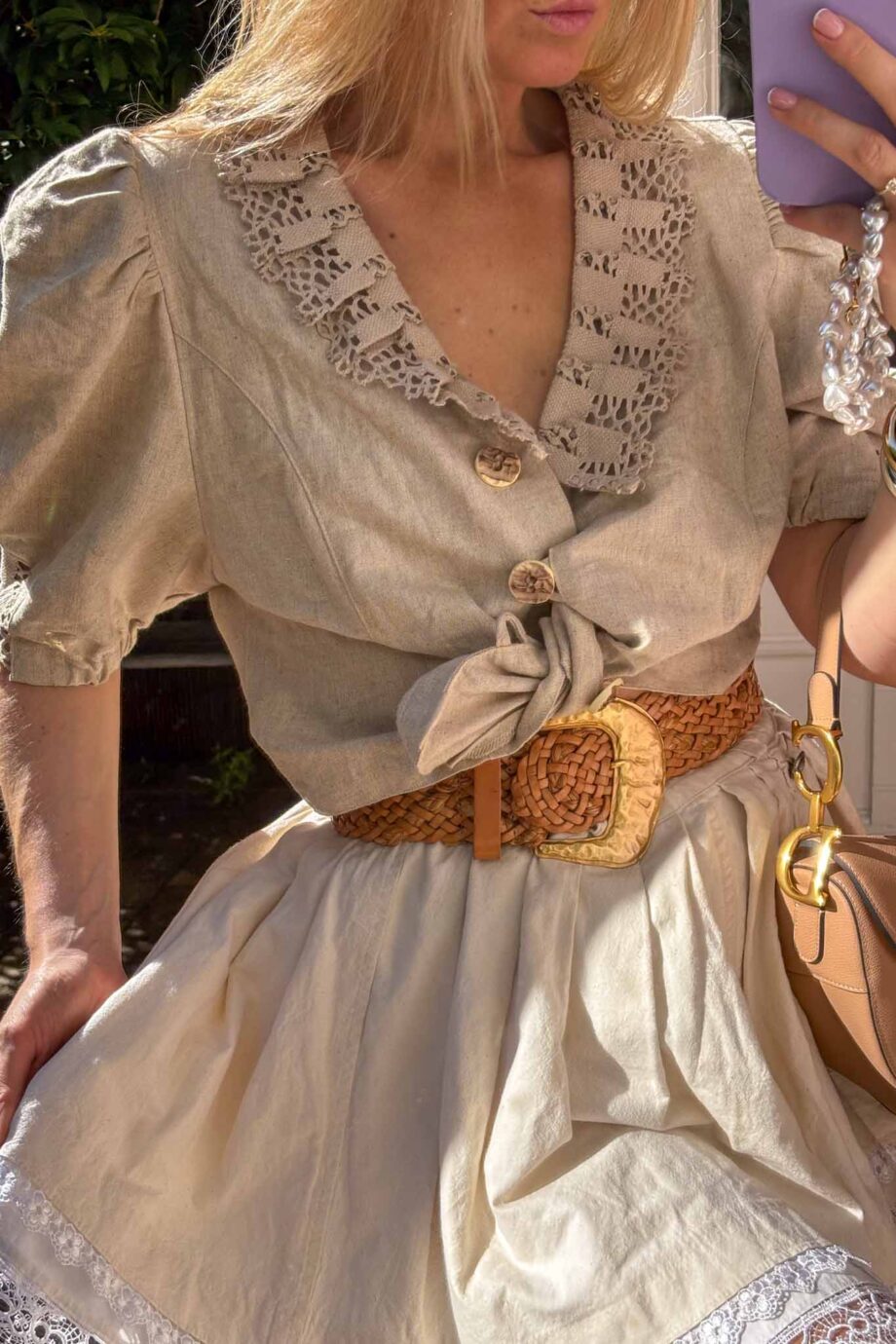 The Riviera blouse linen embroidered blouse