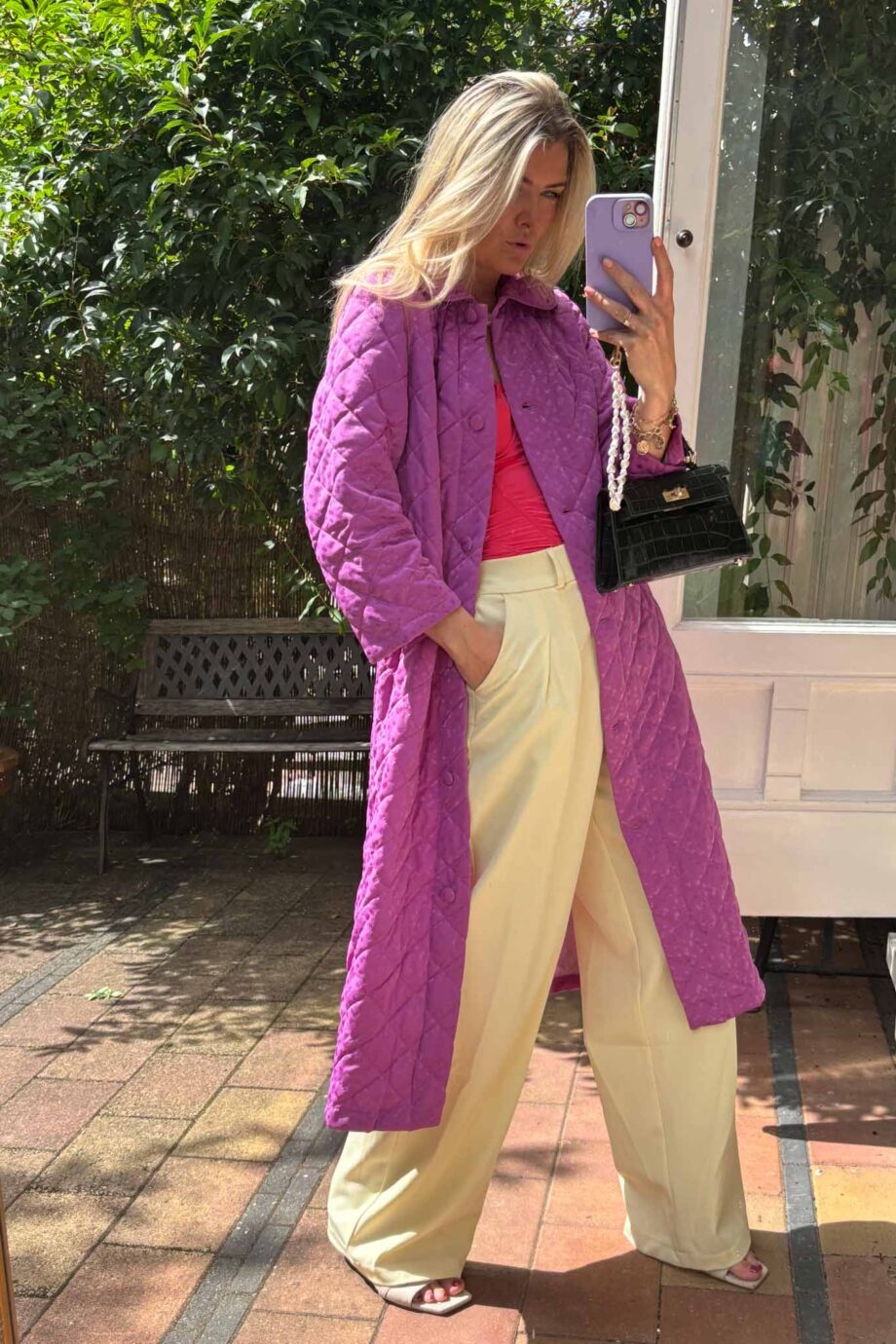 Purple haze satin kaftan, vintage statement