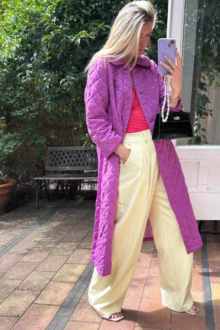 Purple haze satin kaftan, vintage statement