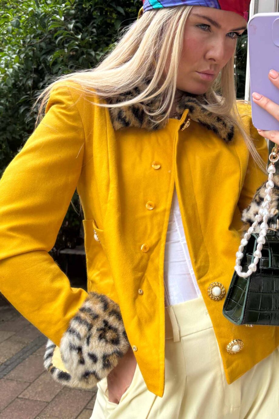 Ochre panther blazer ’60s wool icon