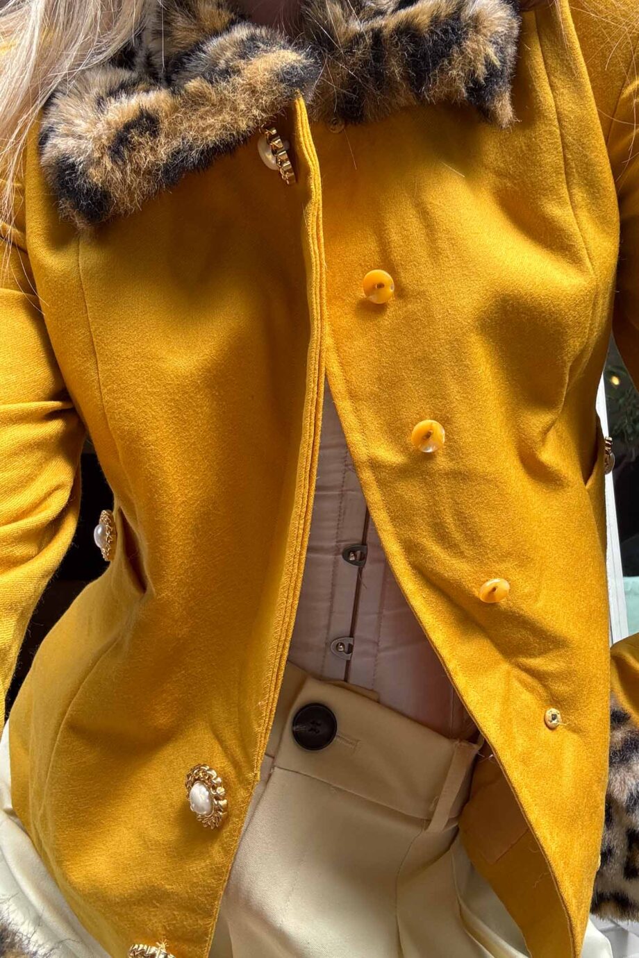 Ochre panther blazer ’60s wool icon