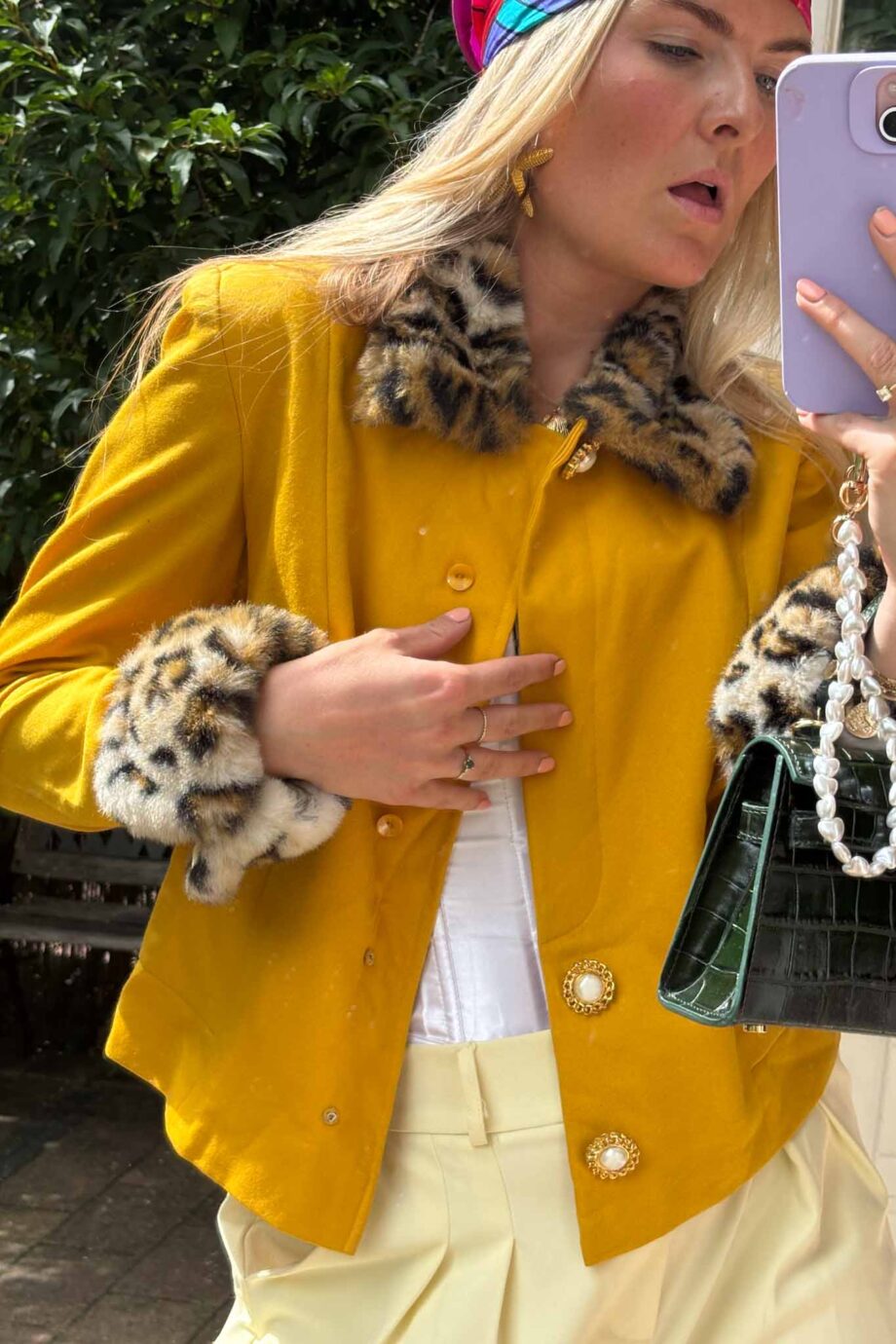 Ochre panther blazer ’60s wool icon