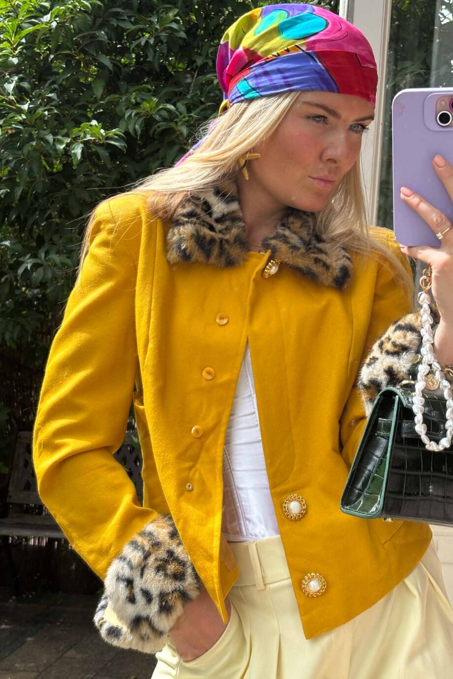 Ochre panther blazer ’60s wool icon