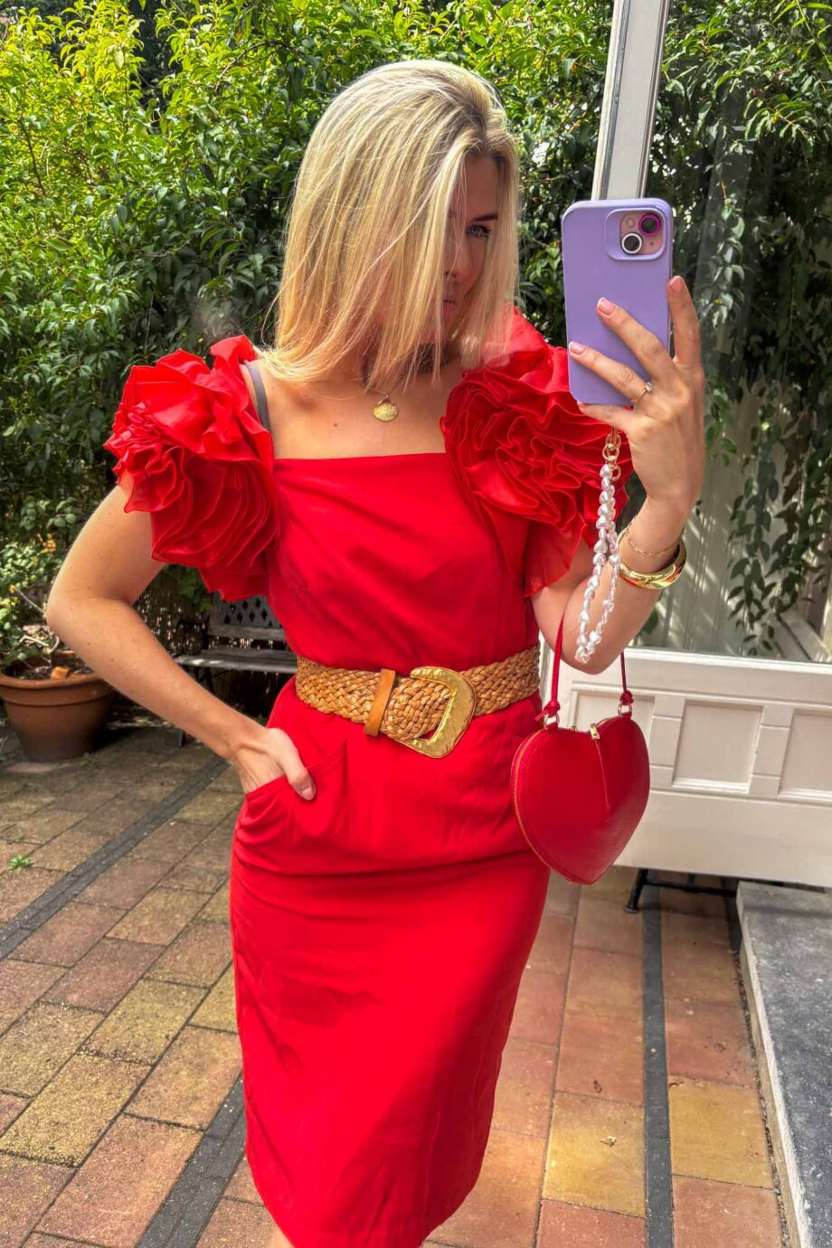 The red watermelon spritz cocktail runway dress