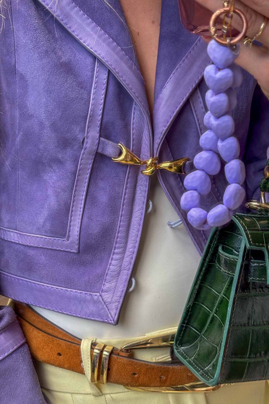 Lilac sweet and edgy cropped suede dream