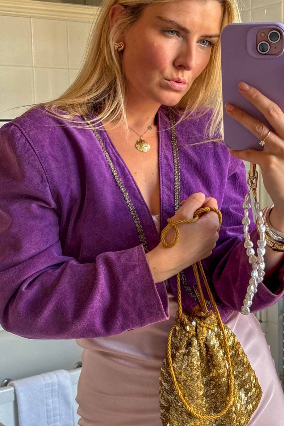 Haze lover suede embroidered crop jacket