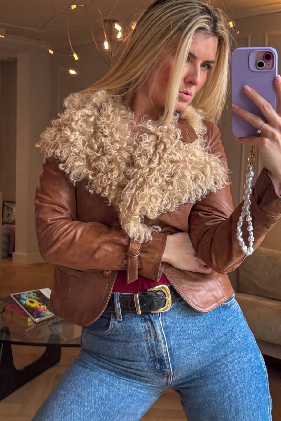 The desire 70s lammy mongolian sheep leather coat