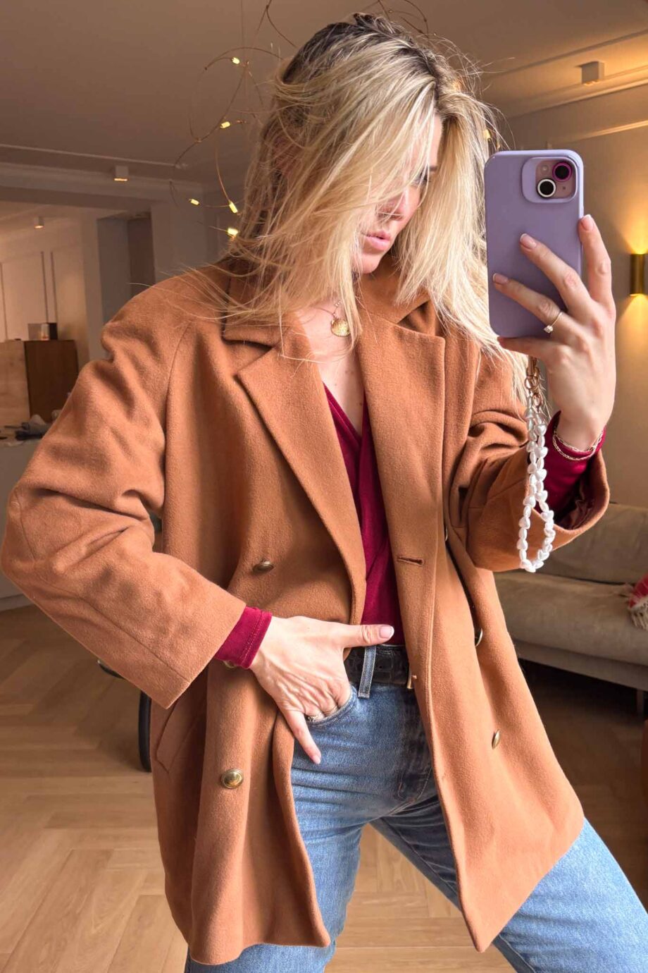 Cashmere dusty sexy camel pink blazer