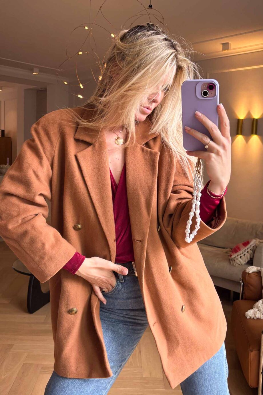 Cashmere dusty sexy camel pink blazer