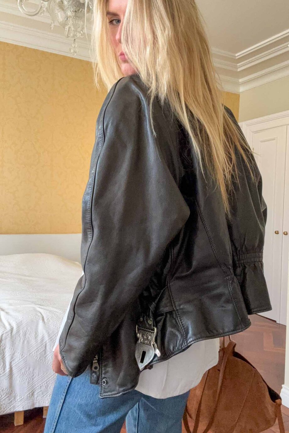 The Noir sculpted design leather jacket
