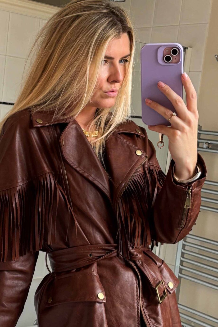 Vegan hot fall moment fringe jacket