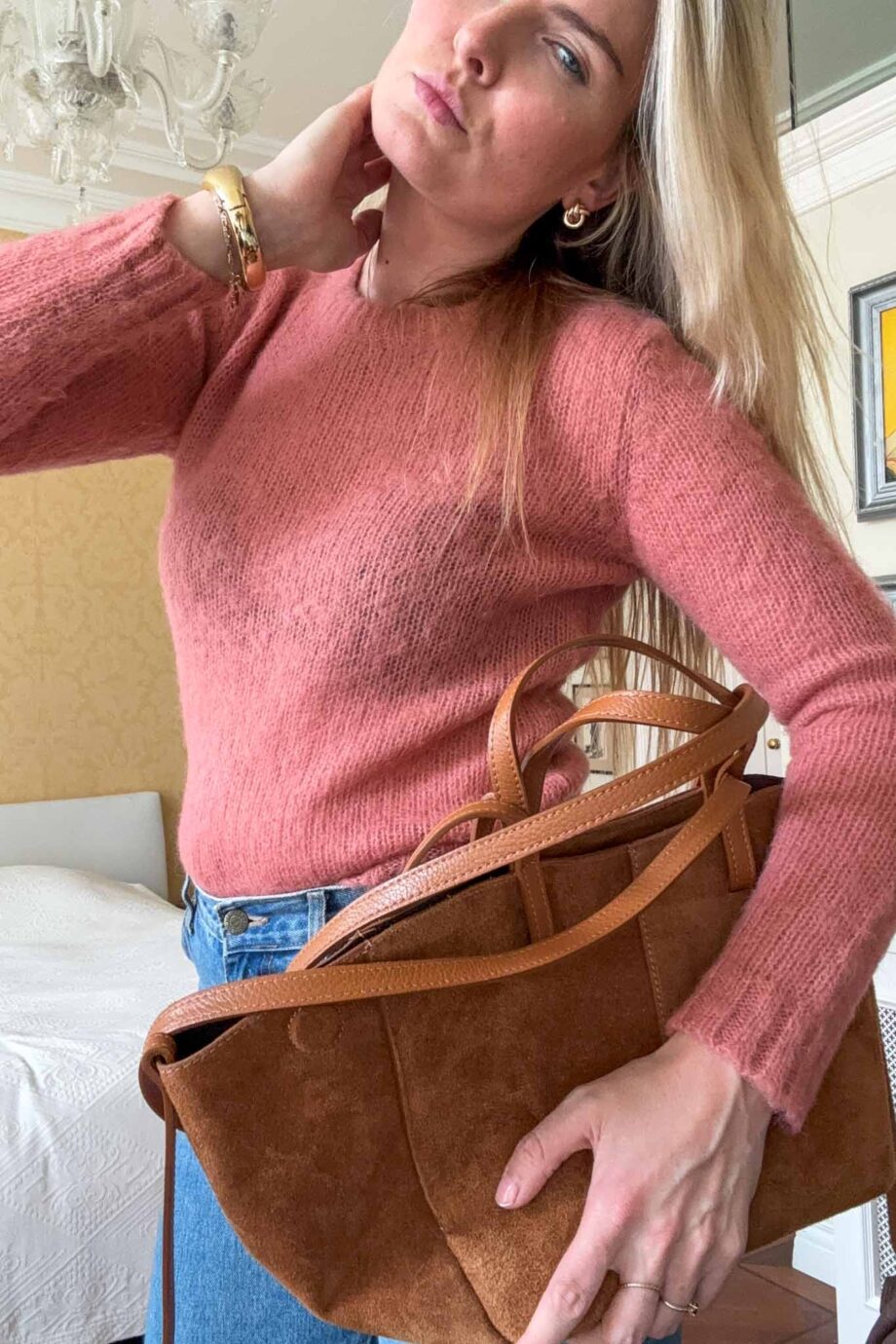 The coral cloud mohair knit