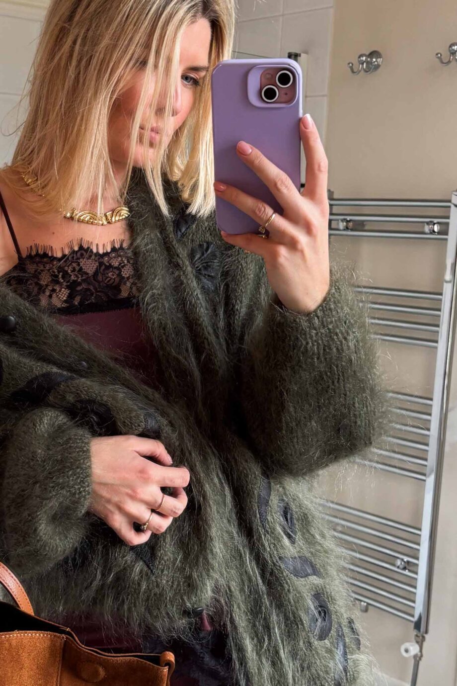 Green dream maxi mohair cardigan