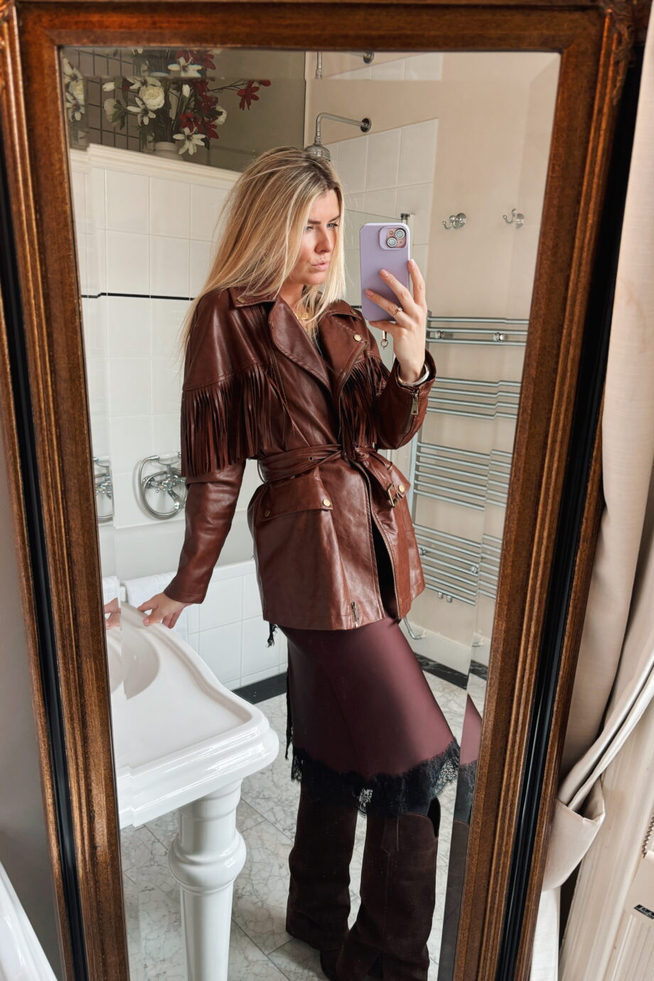 Vegan hot fall moment fringe jacket