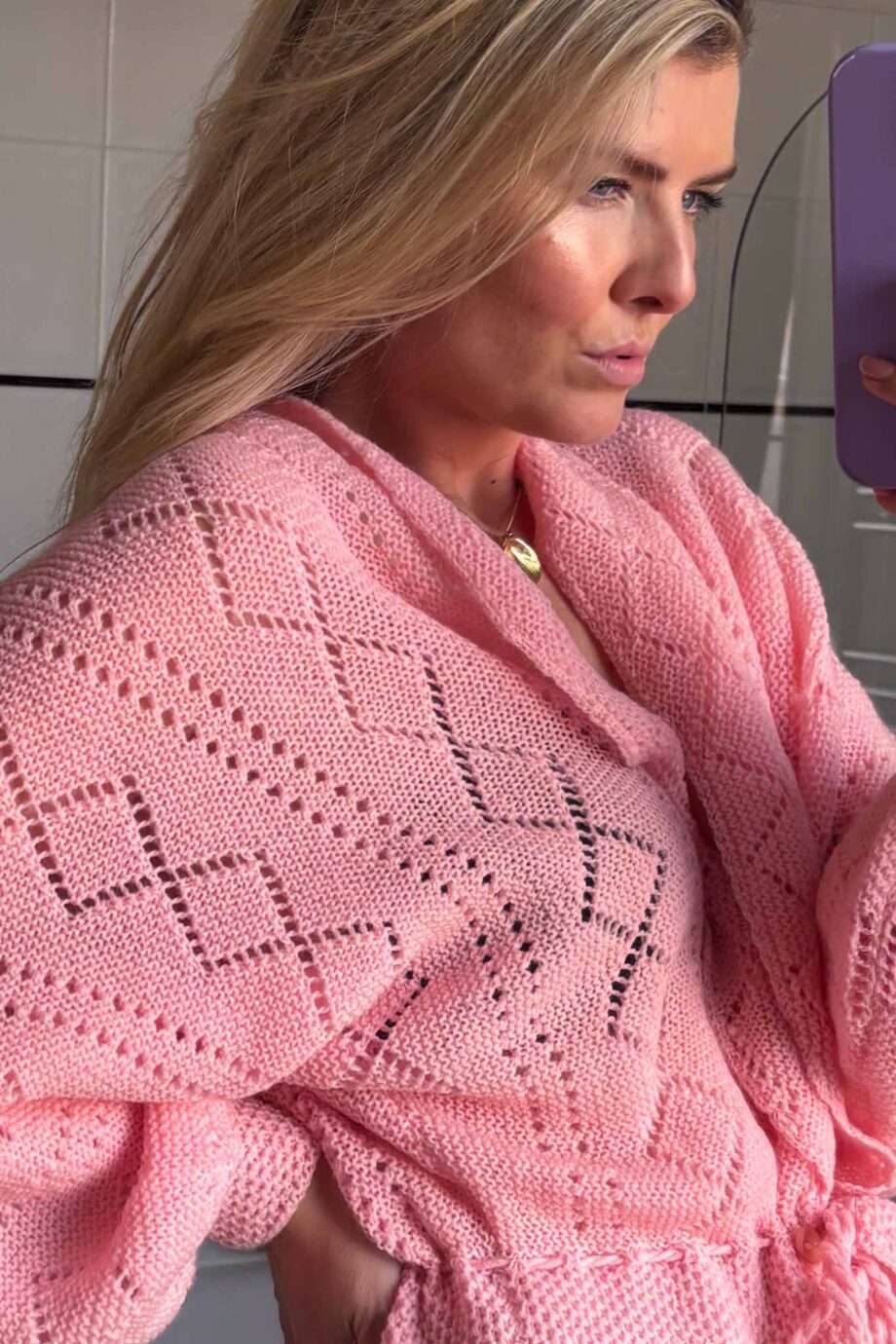 Rosa Antica Hand-Knitted Lace Cardigan