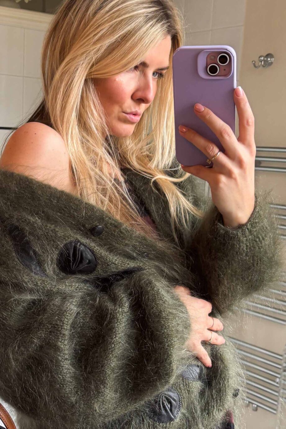 Green dream maxi mohair cardigan