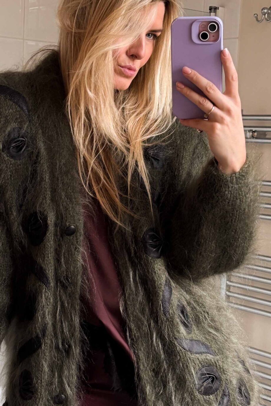 Green dream maxi mohair cardigan