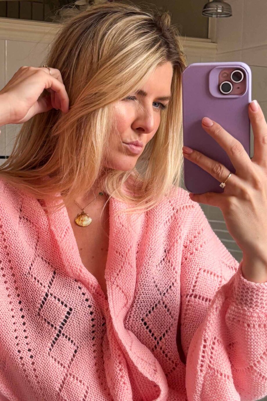 Rosa Antica Hand-Knitted Lace Cardigan