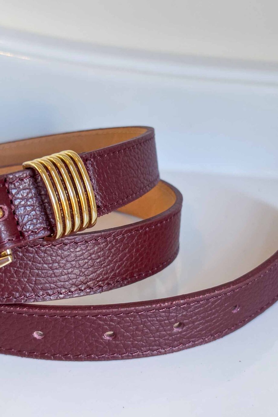 Burgundy ma chérie Italian leather belt