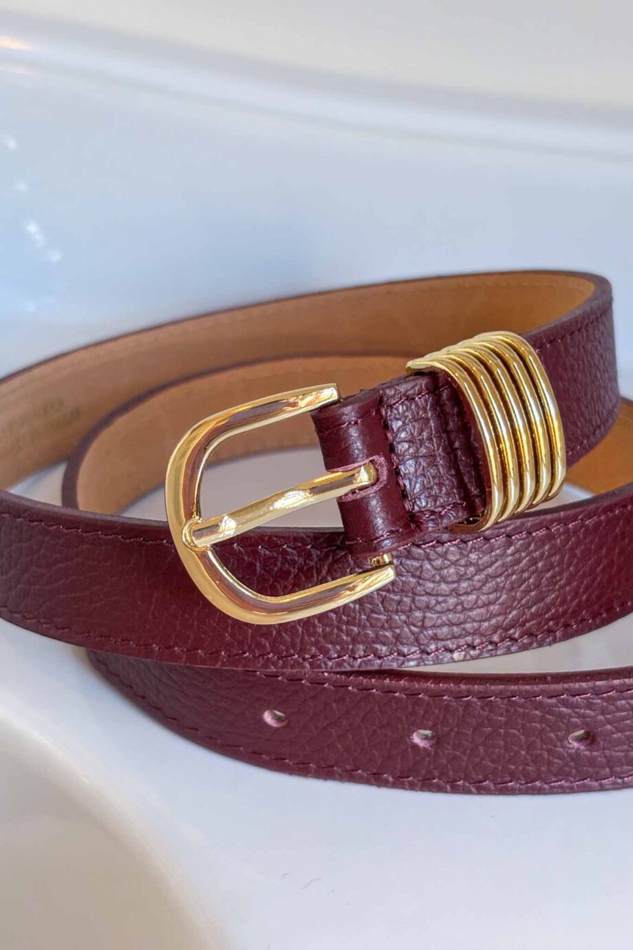 Burgundy ma chérie Italian leather belt