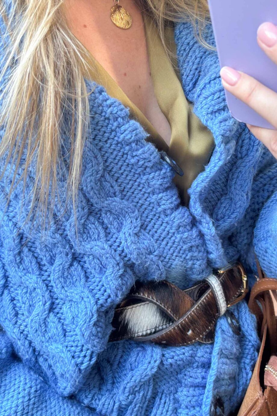 Ocean horizon cotton knitted cardigan