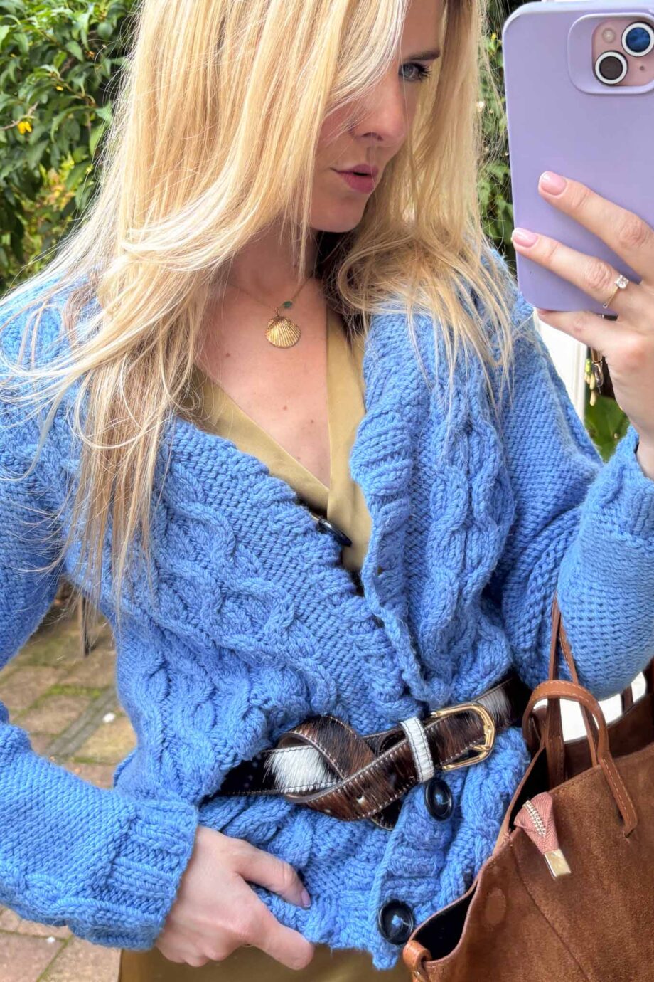 Ocean horizon cotton knitted cardigan