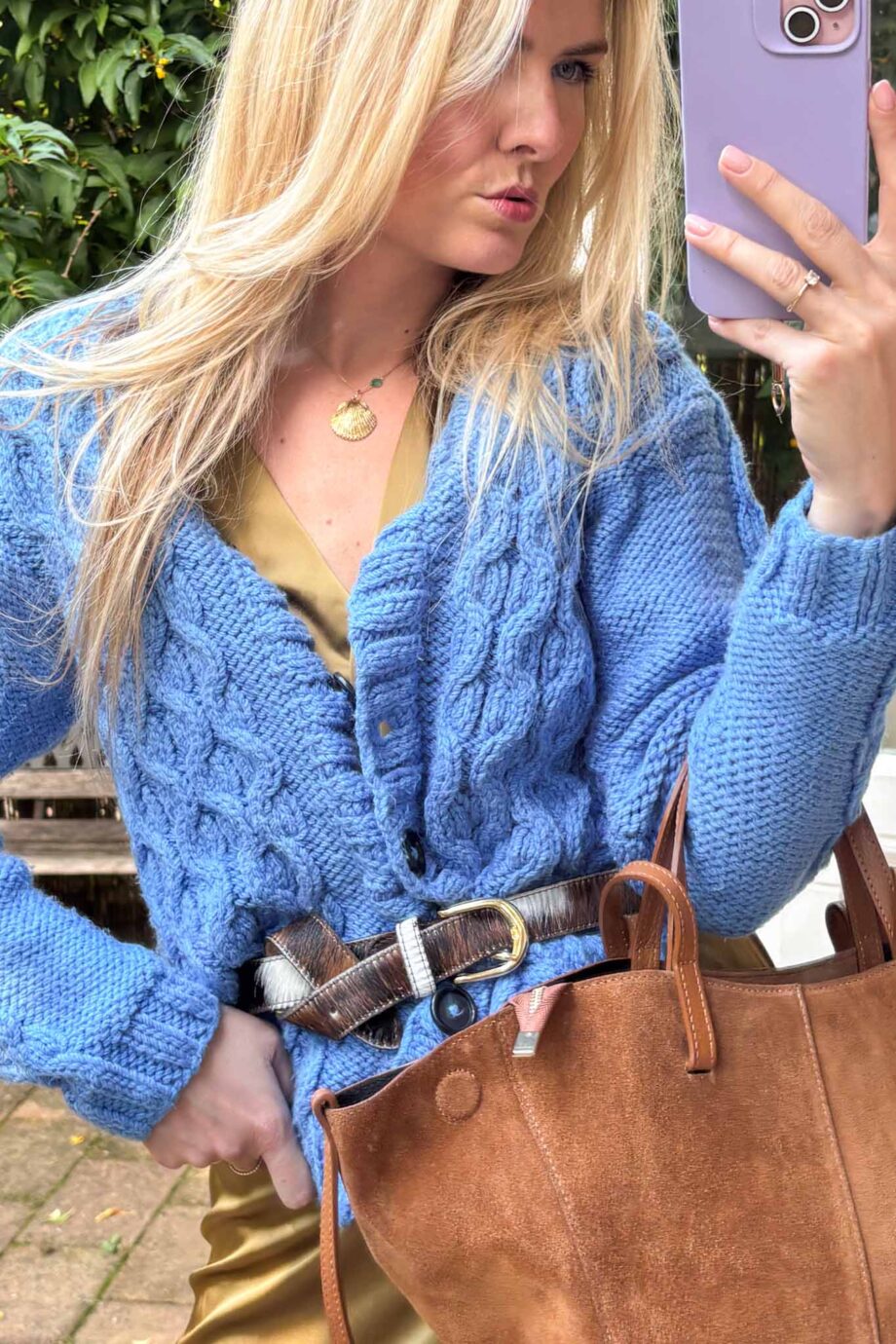 Ocean horizon cotton knitted cardigan