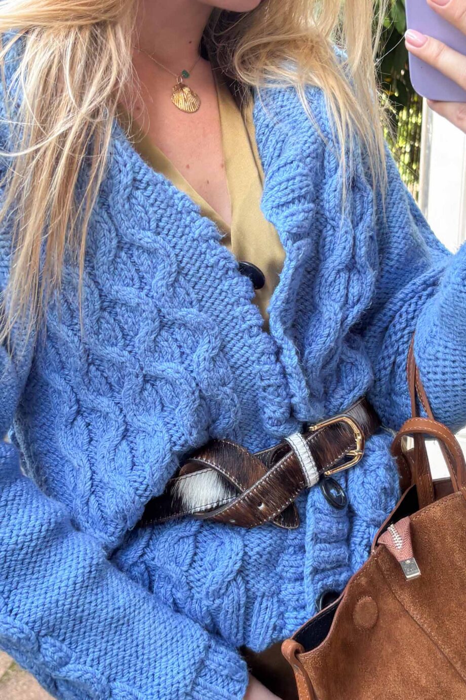 Ocean horizon cotton knitted cardigan