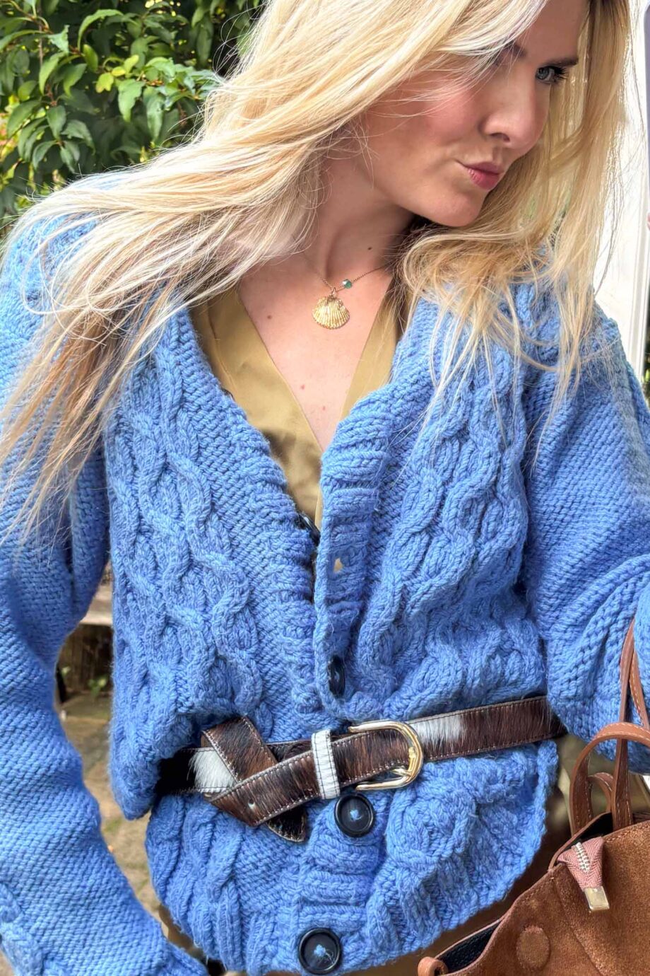 Ocean horizon cotton knitted cardigan