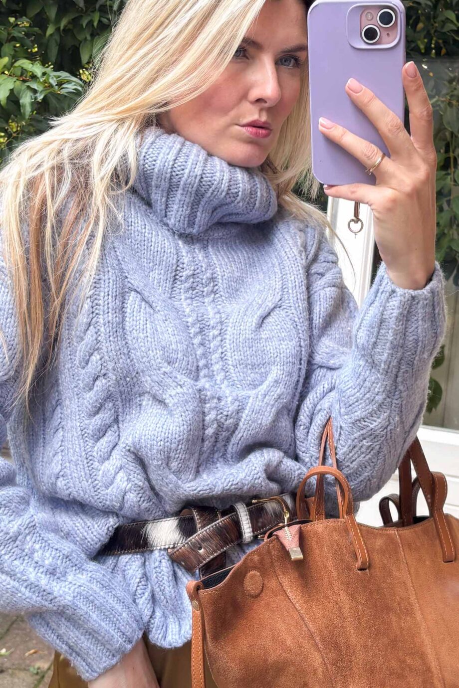 Cloudline blue wool cotton turtleneck