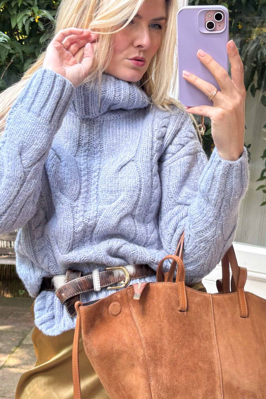 Cloudline blue wool cotton turtleneck