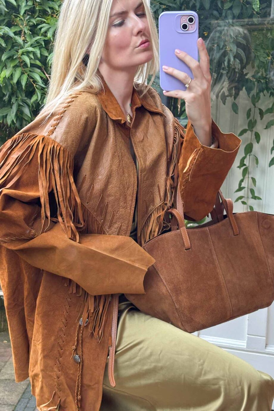 The suede velluto Italian fall chic bag