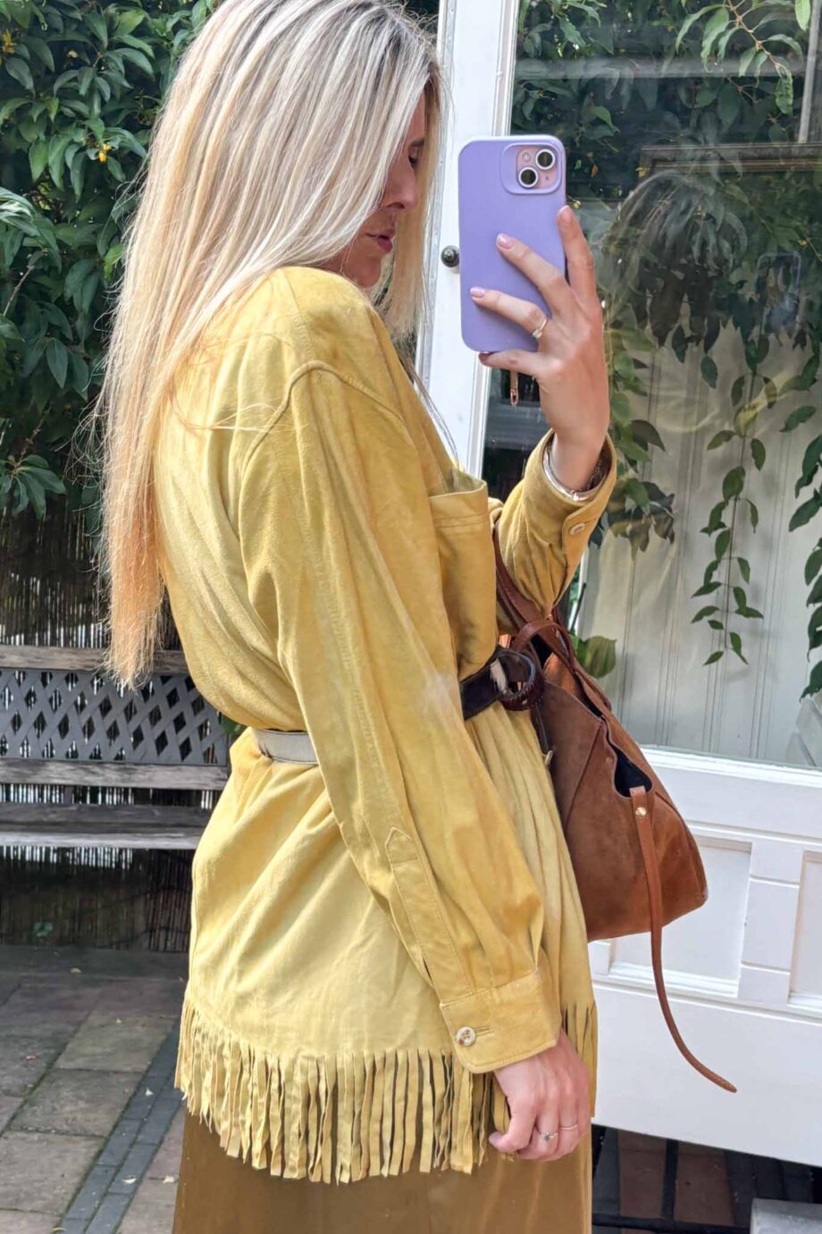 Maison beurre butter suede fringe jacket